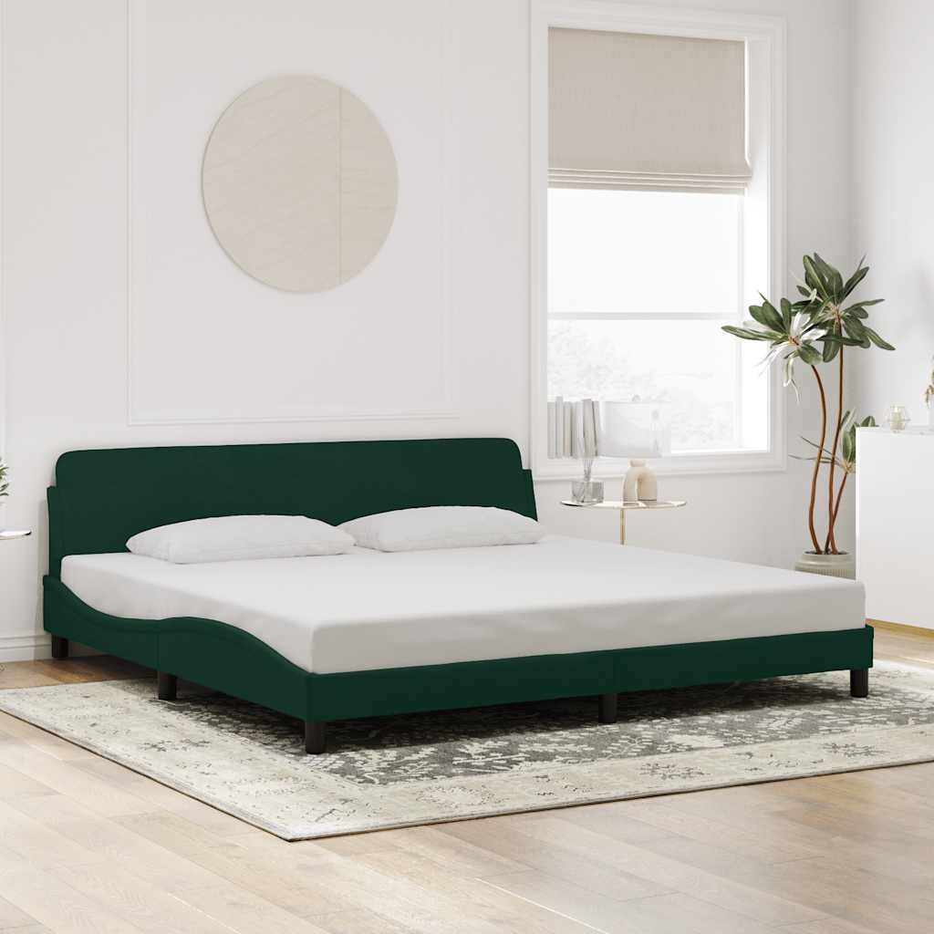 Bed Frame "Dover" Dark Green 200x200 cm Velvet