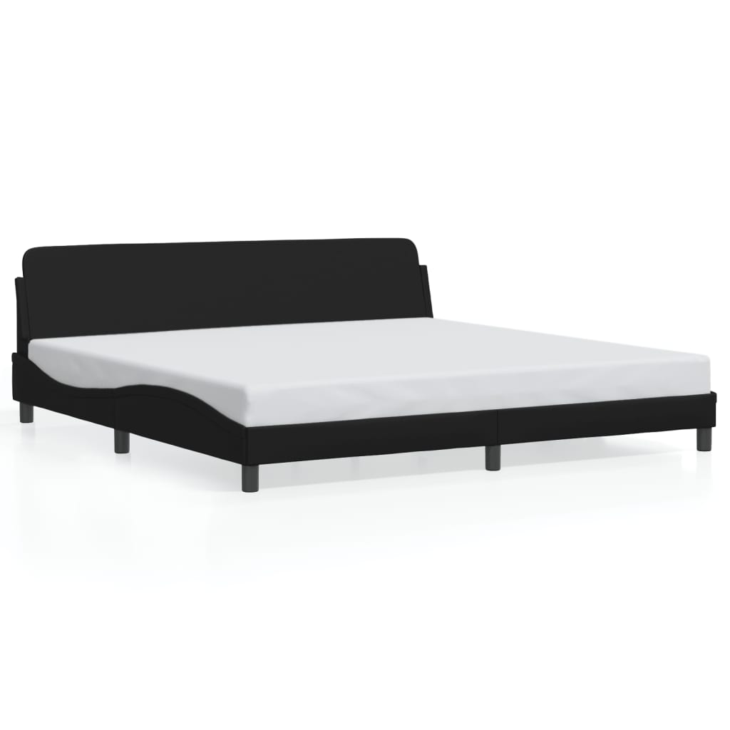 Bed Frame "Dover" Black 200x200 cm Faux Leather