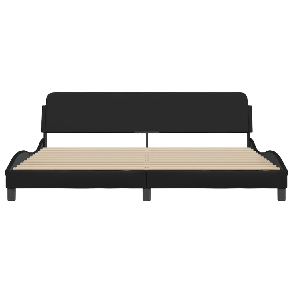 Bed Frame "Dover" Black 200x200 cm Faux Leather