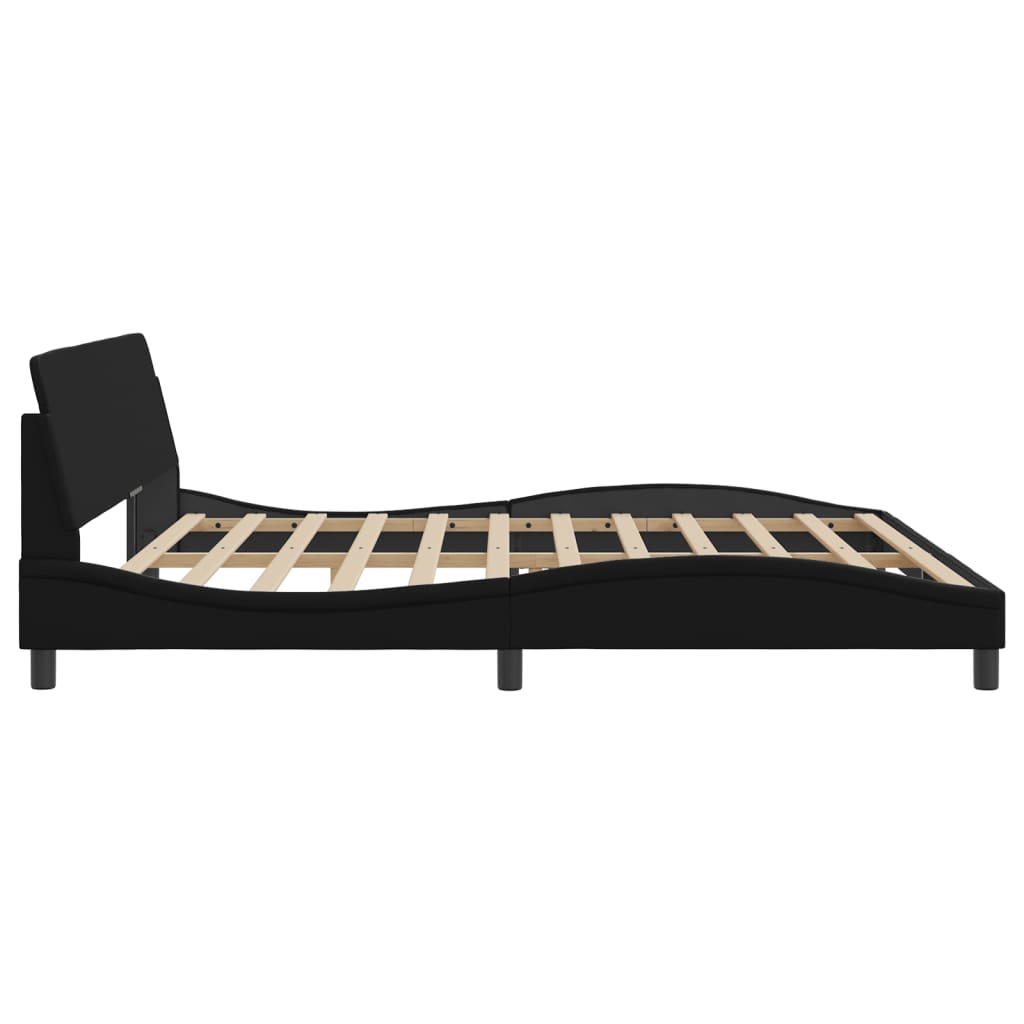 Bed Frame "Dover" Black 200x200 cm Faux Leather