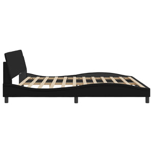 Bed Frame "Dover" Black 200x200 cm Faux Leather