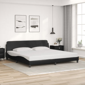 Bed Frame "Dover" Black 200x200 cm Faux Leather