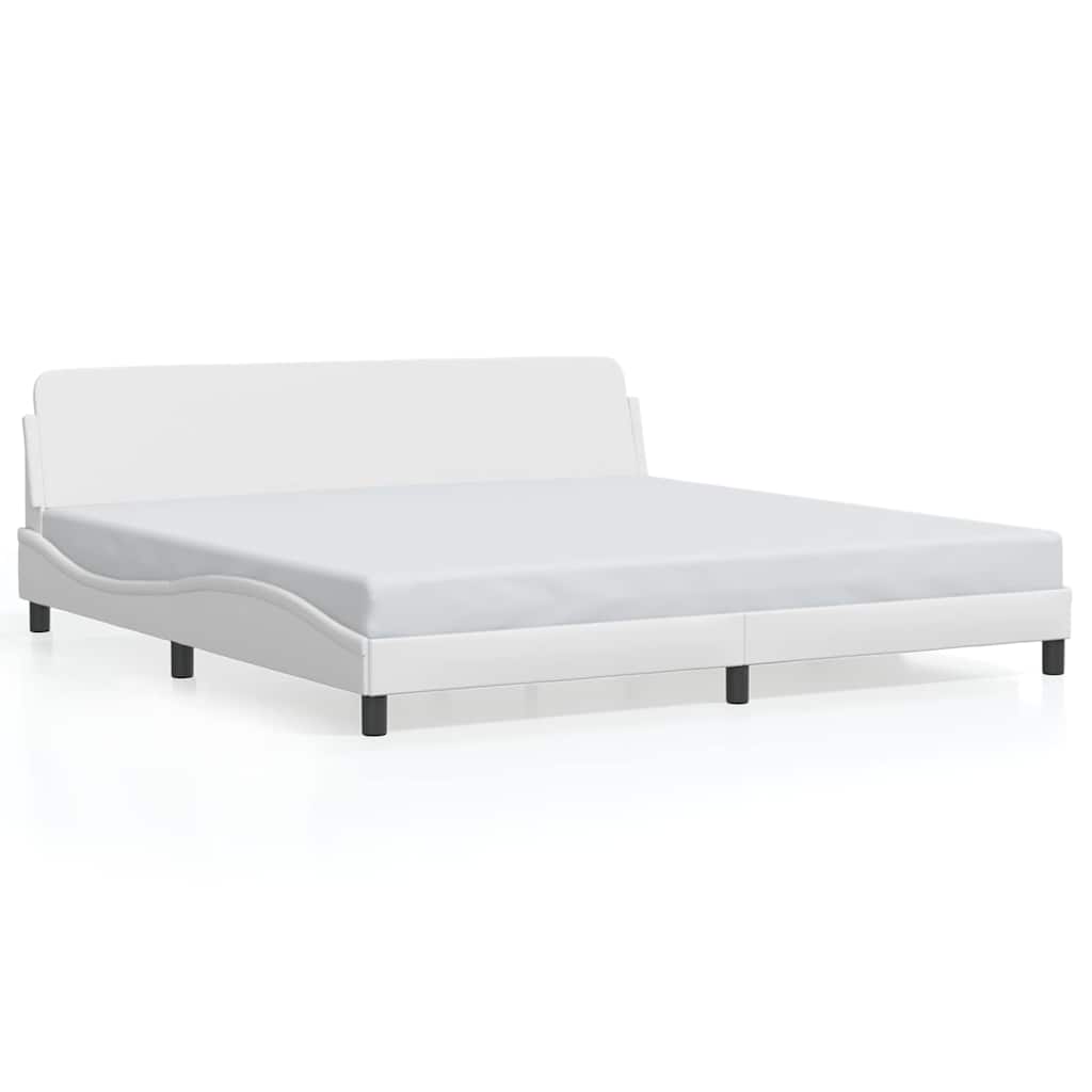 Bed Frame "Dover" White 200x200 cm Faux Leather