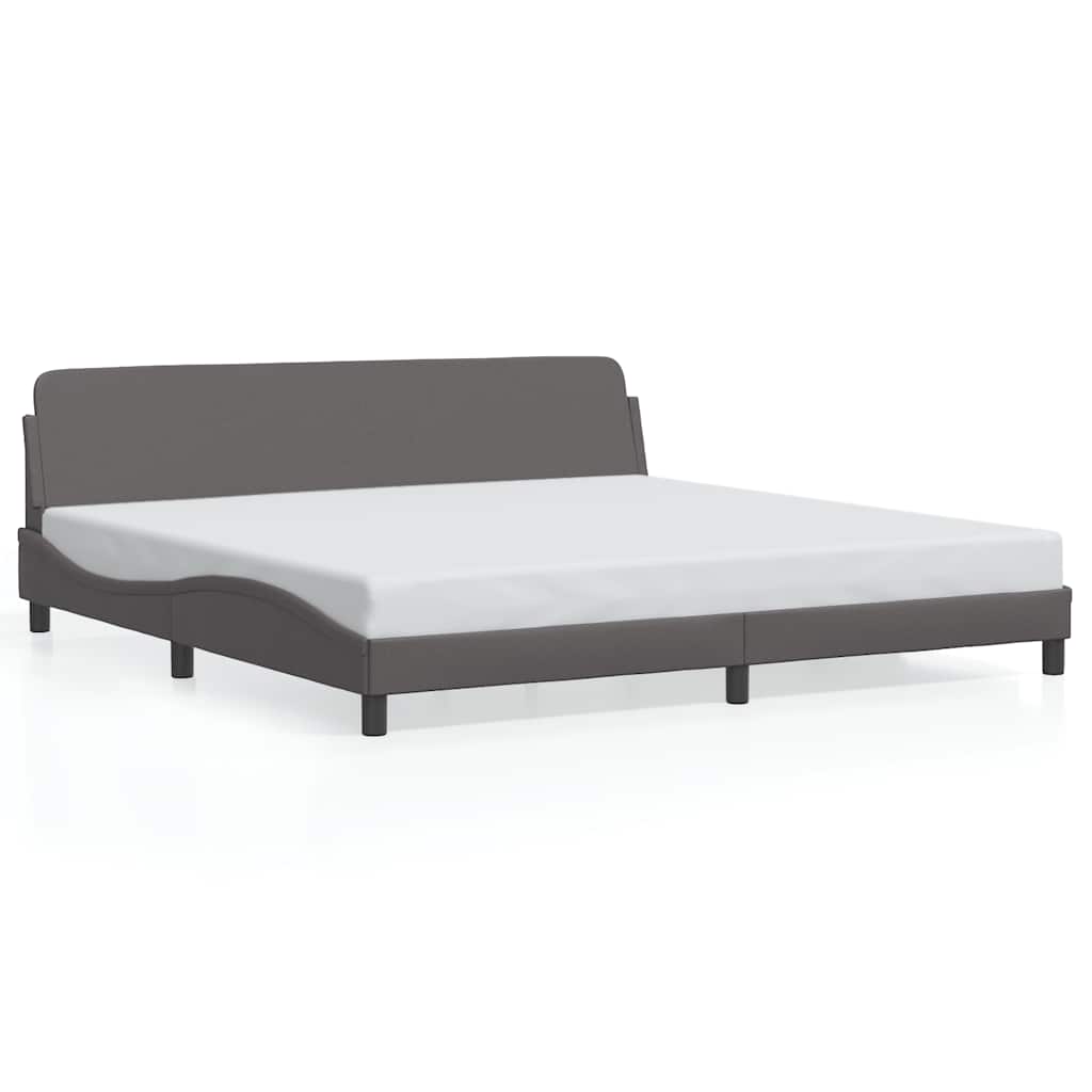 Bed Frame "Dover" Grey 200x200 cm Faux Leather