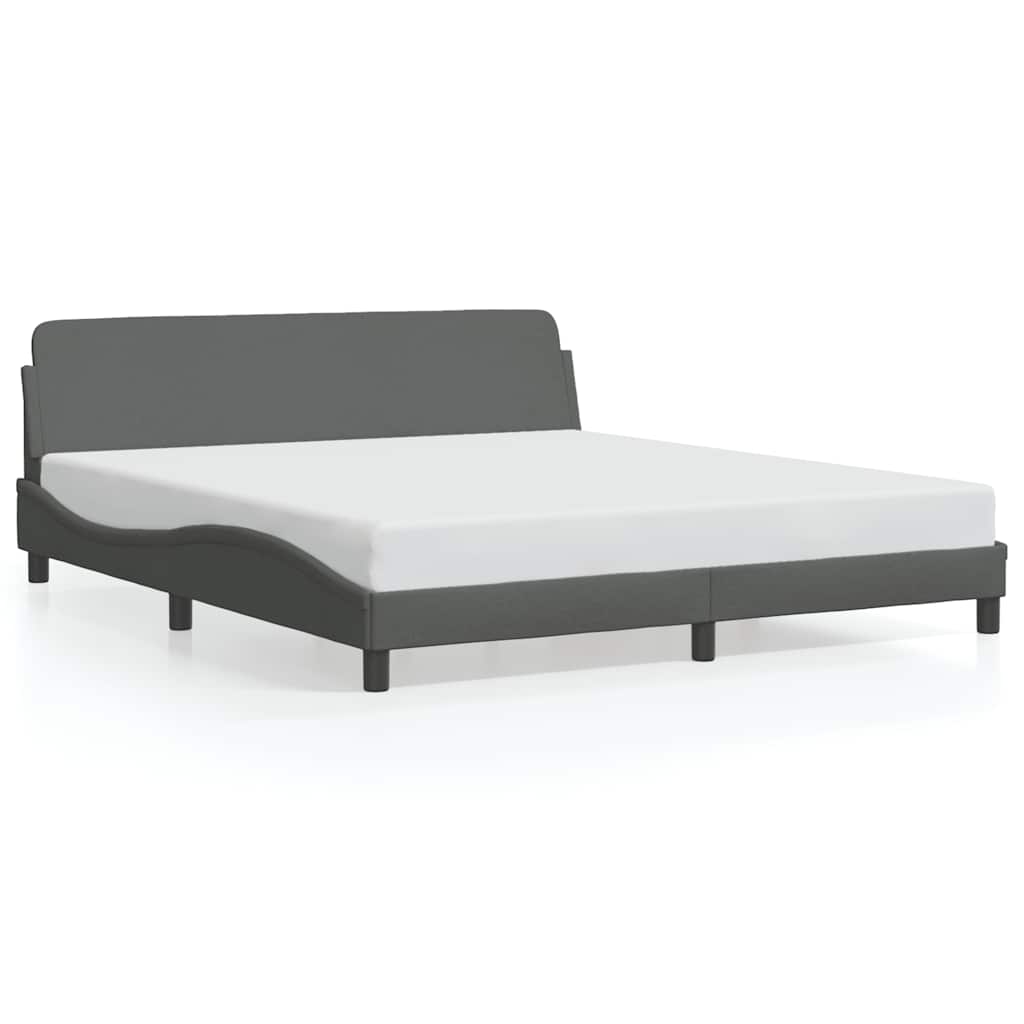 Bed Frame "Dover" Dark Grey 183x213 cm Fabric