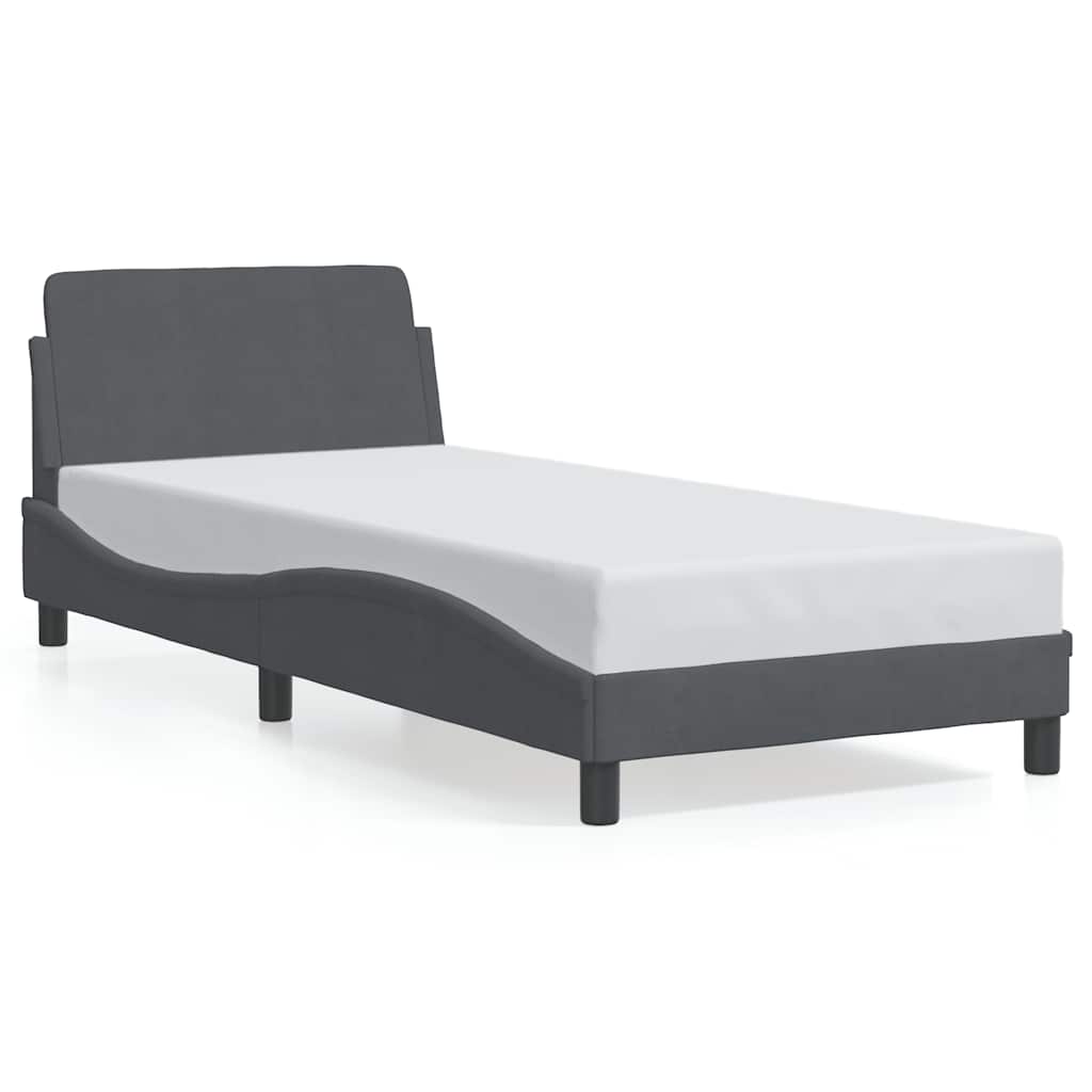 Sängram Dover mörkgrå 90x190 cm sammet