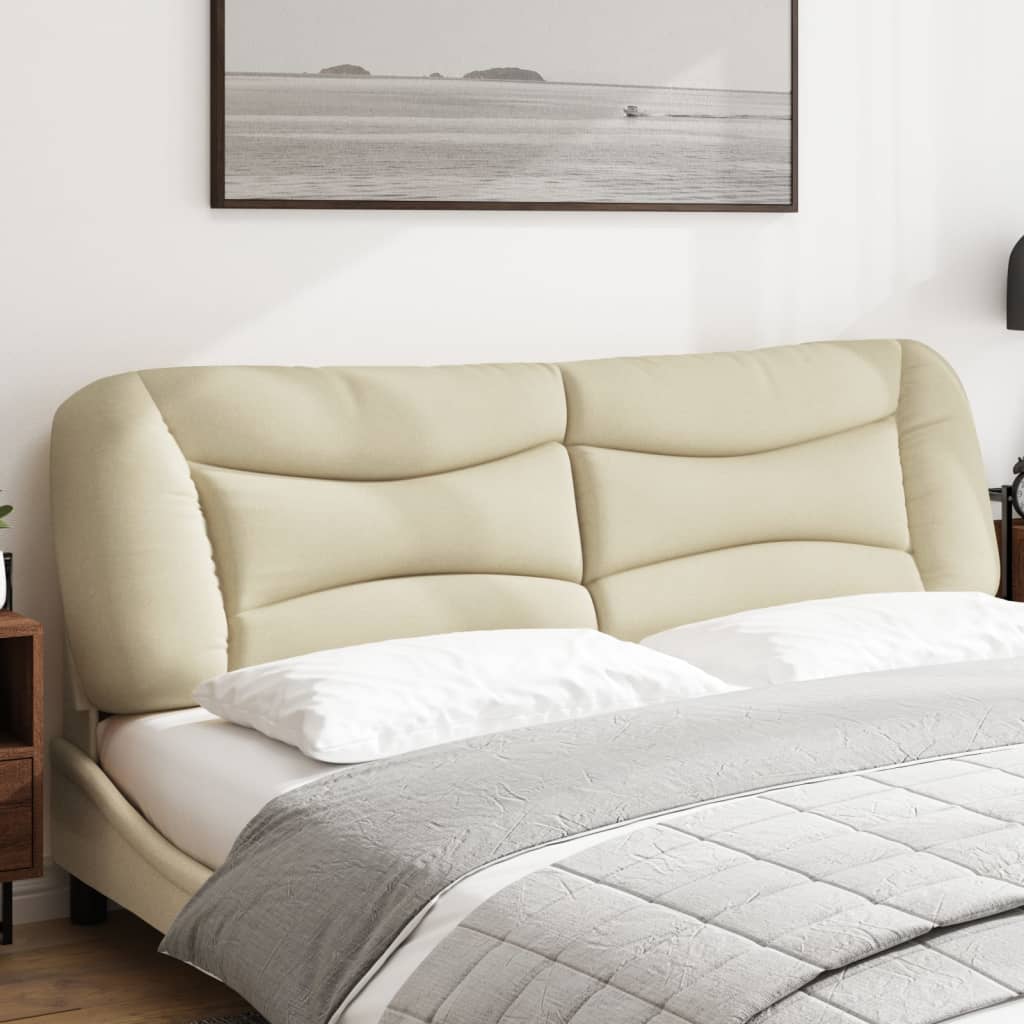 Headboard Cushion "Hvar" Cream 180 cm Fabric