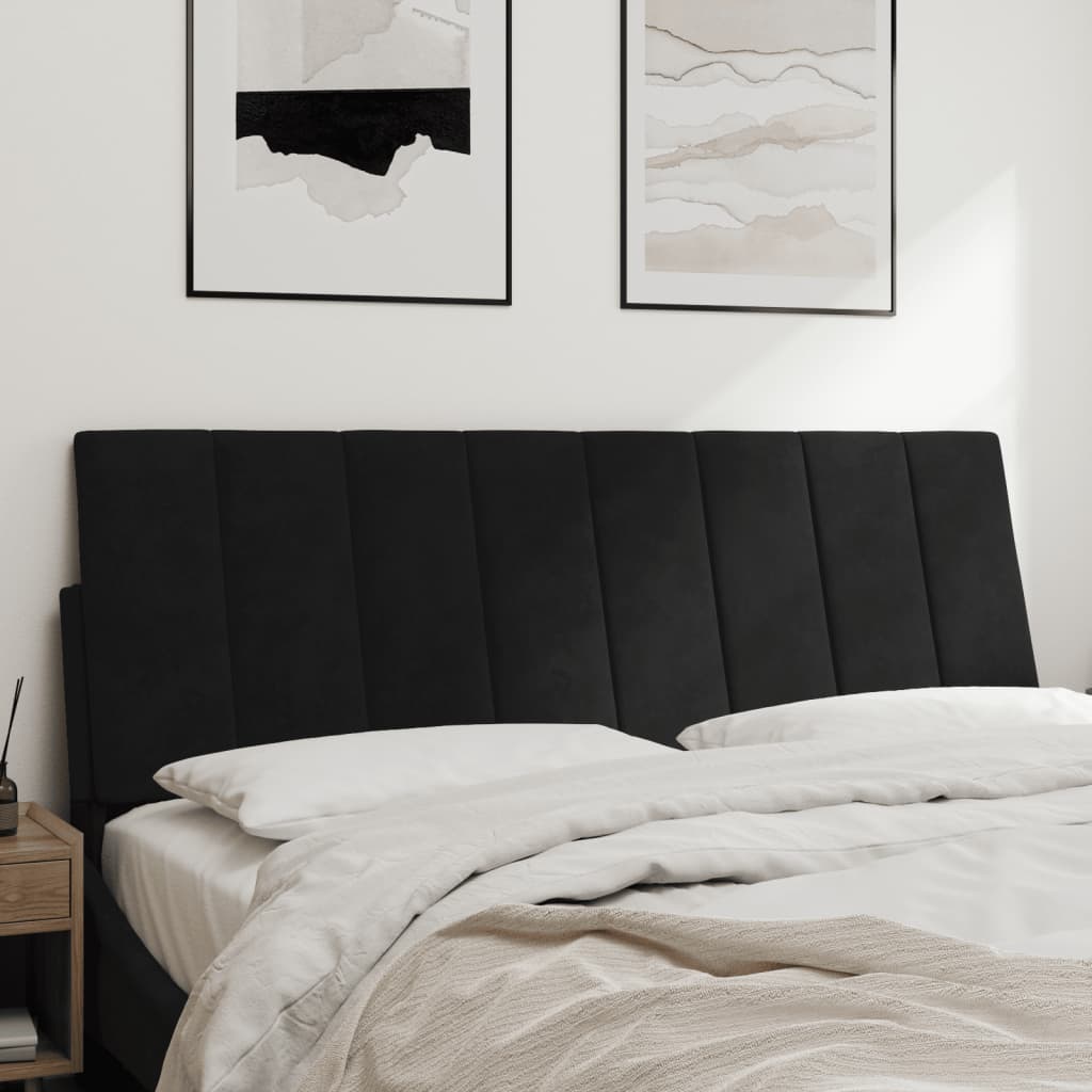 Headboard Cushion "Hanko" Black 140 cm Velvet