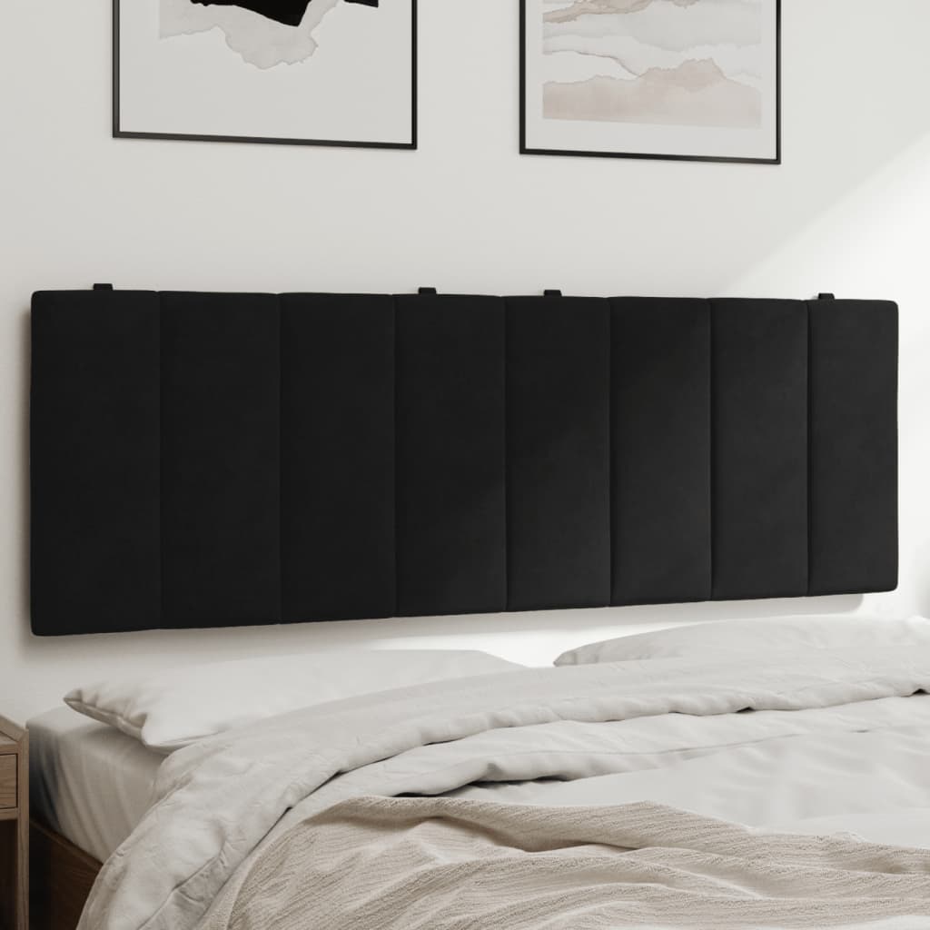 Headboard Cushion "Hanko" Black 140 cm Velvet