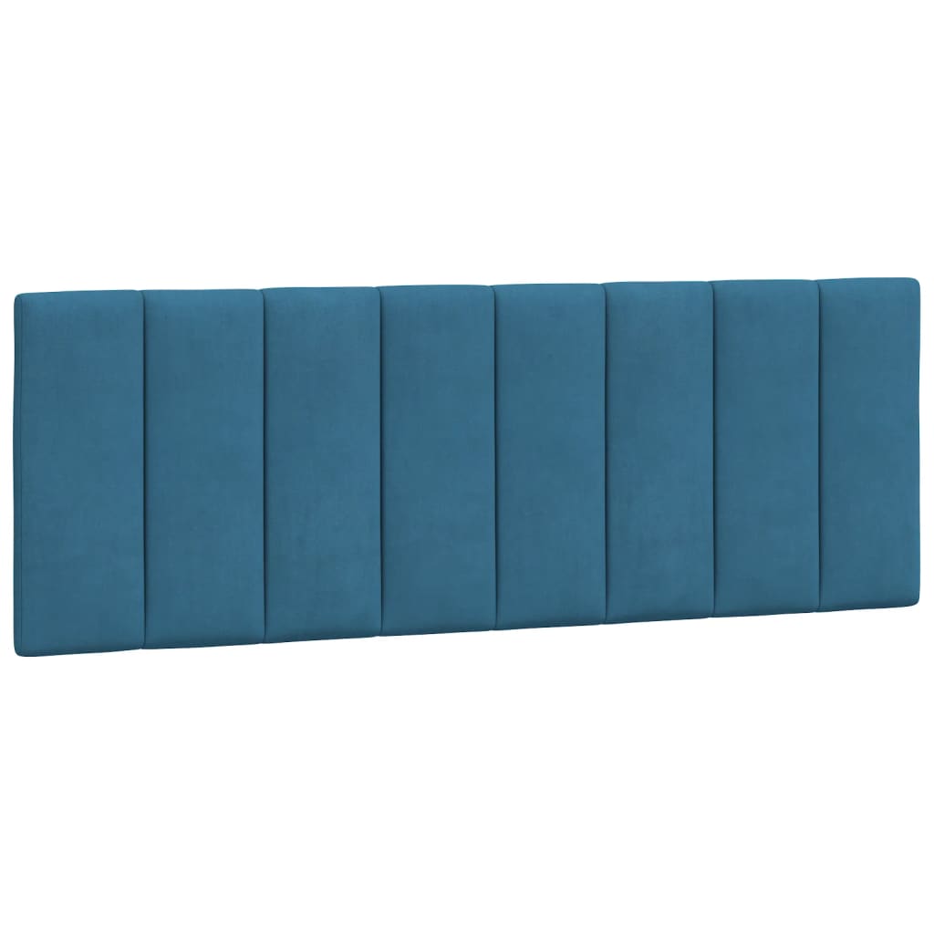 Headboard Cushion "Hanko" Blue 140 cm Velvet