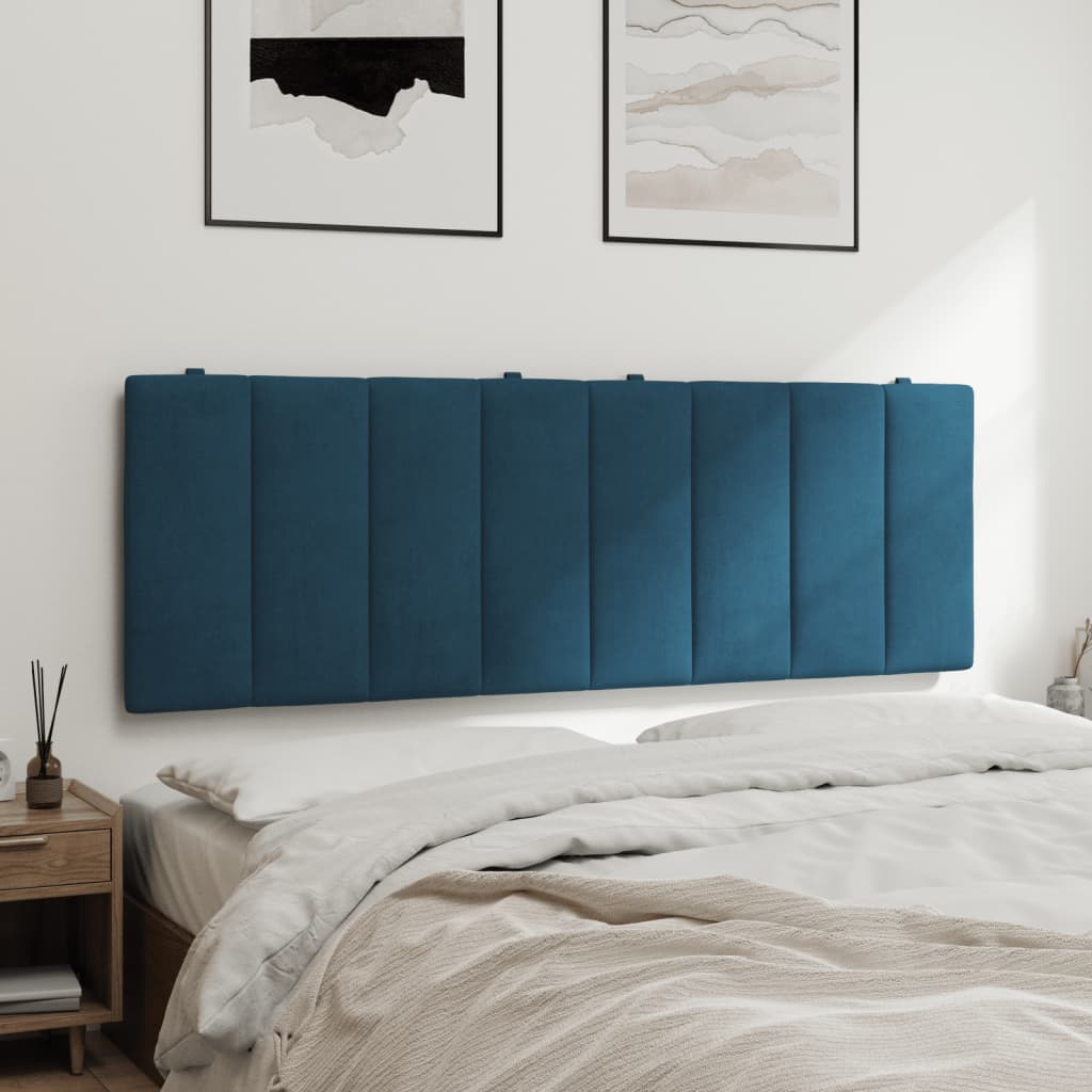 Headboard Cushion "Hanko" Blue 140 cm Velvet
