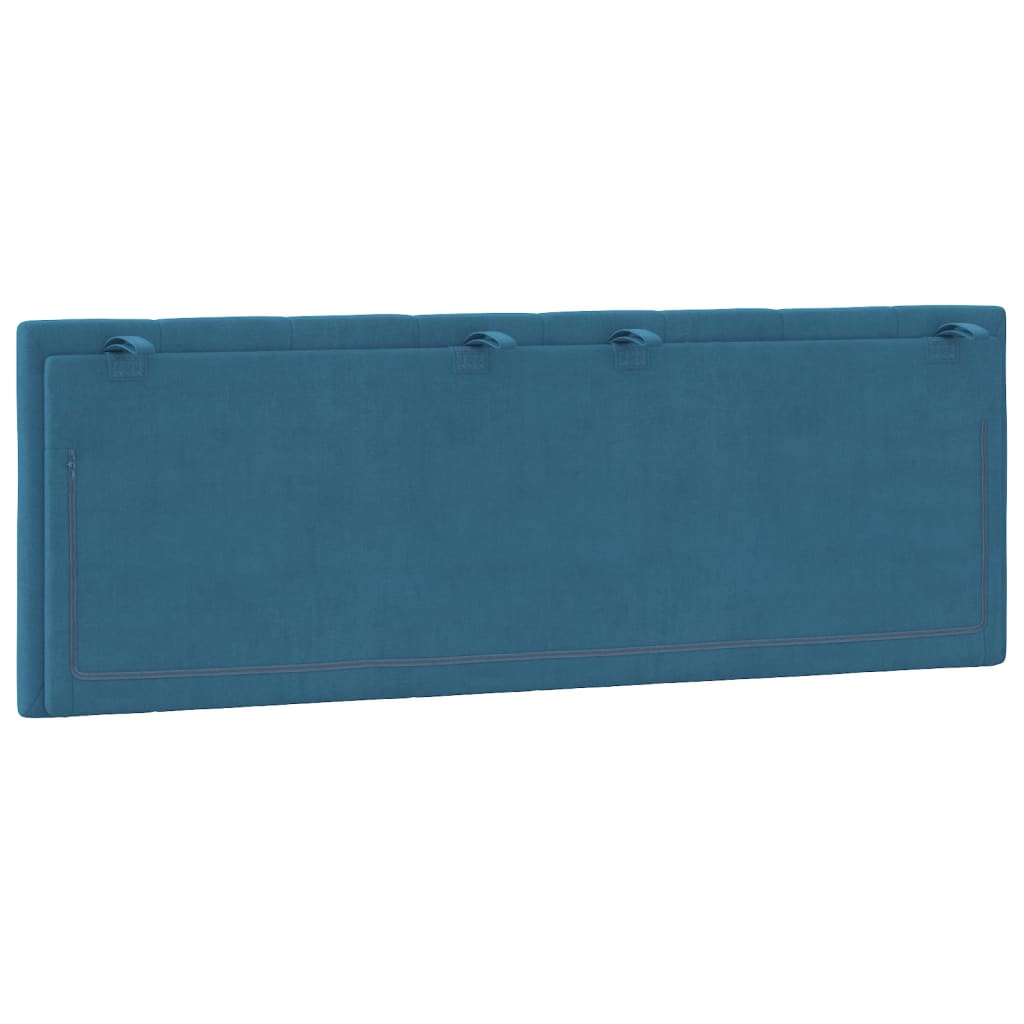 Headboard Cushion "Hanko" Blue 140 cm Velvet