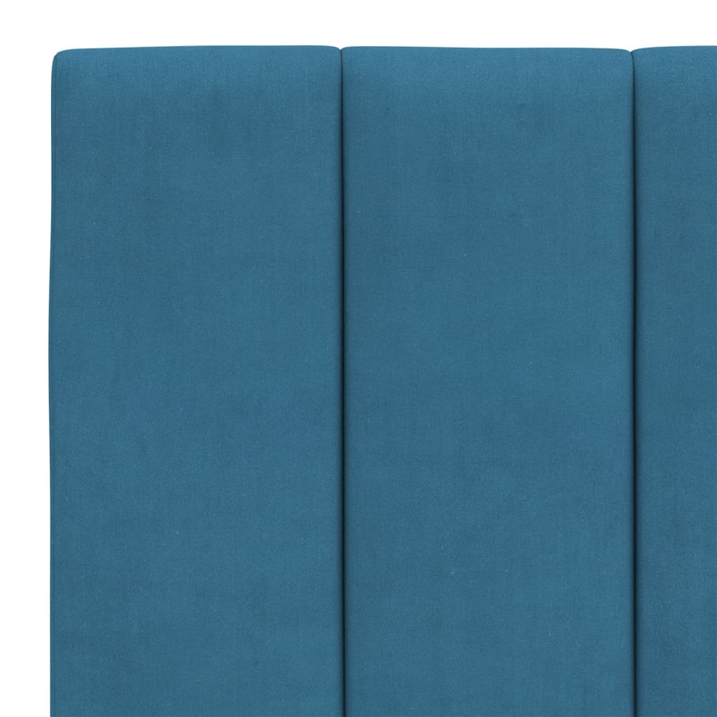 Headboard Cushion "Hanko" Blue 140 cm Velvet