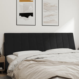Headboard Cushion "Hanko" Black 180 cm Velvet