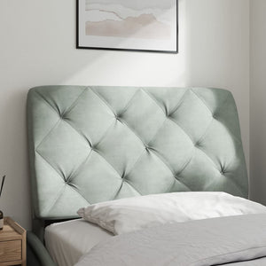 Headboard Cushion Light Grey 80 cm Velvet