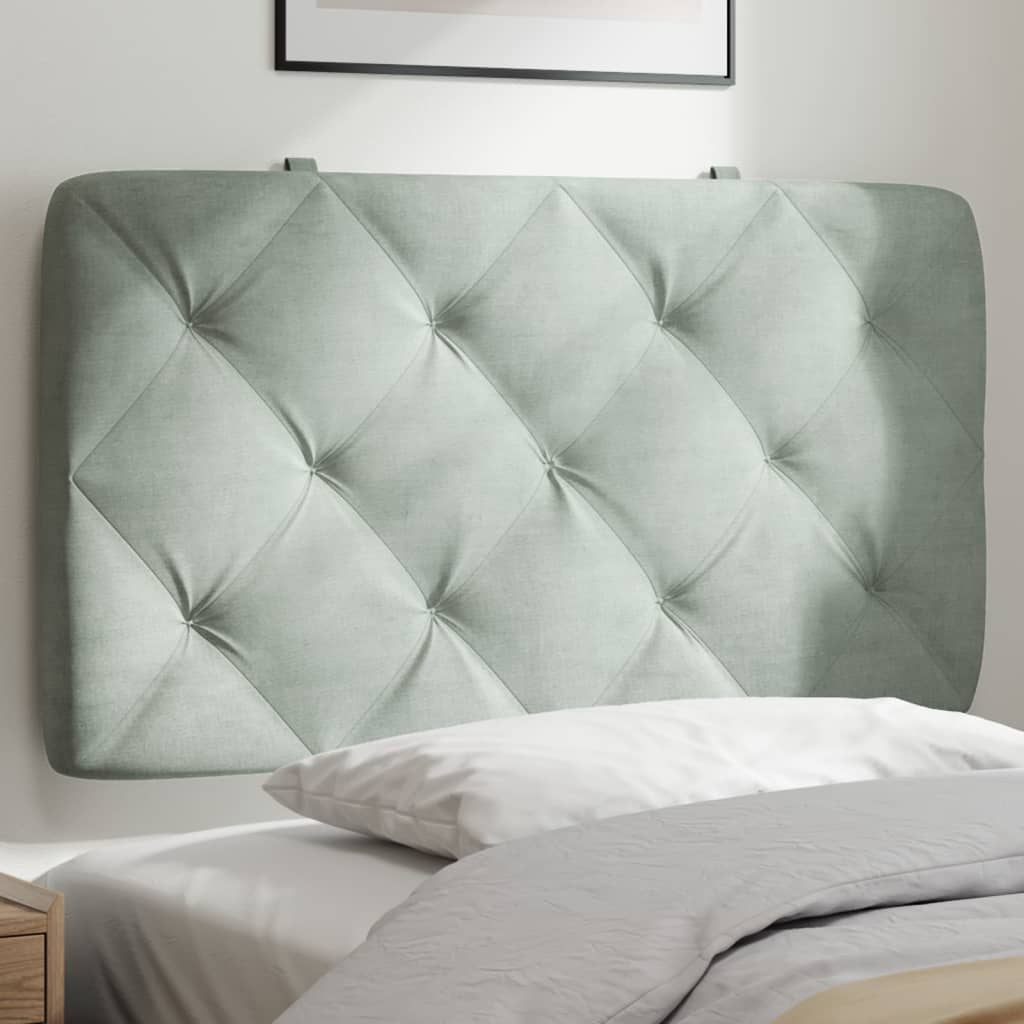 Headboard Cushion Light Grey 80 cm Velvet