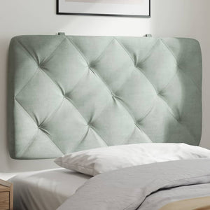 Headboard Cushion Light Grey 80 cm Velvet