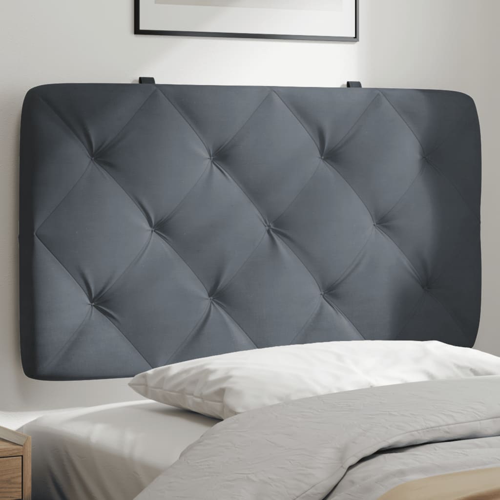 Headboard Cushion Dark Grey 80 cm Velvet