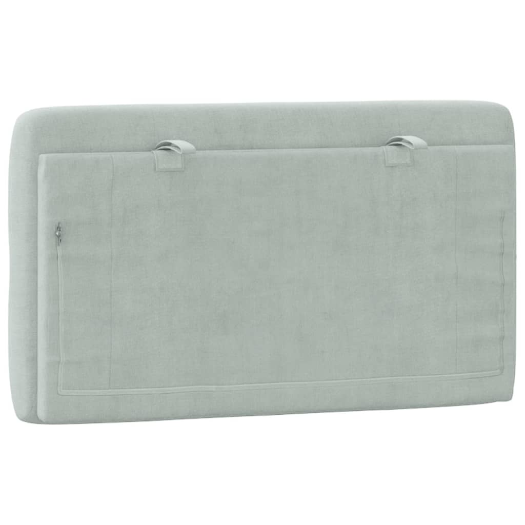 Headboard Cushion Light Grey 90 cm Velvet