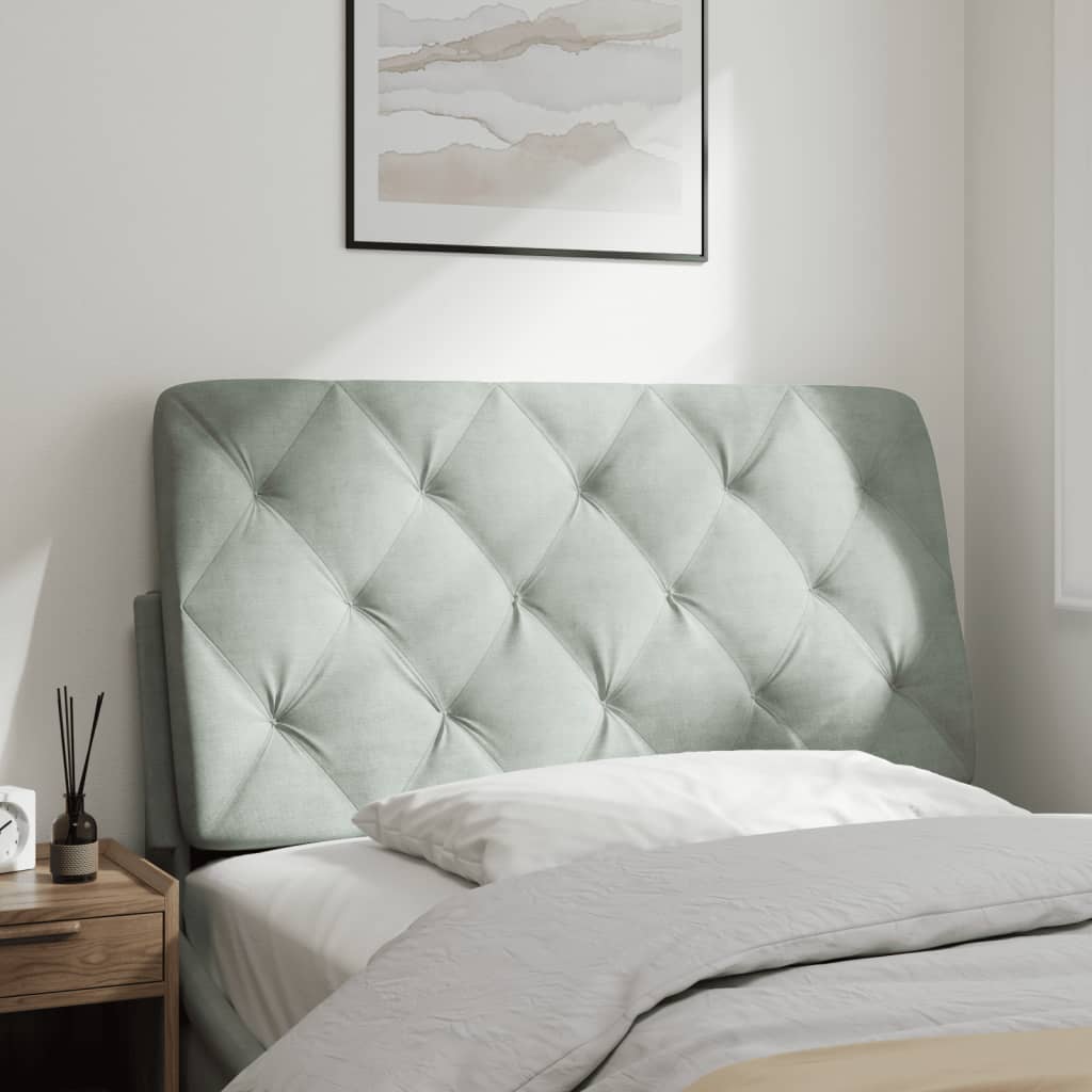Headboard Cushion Light Grey 100 cm Velvet