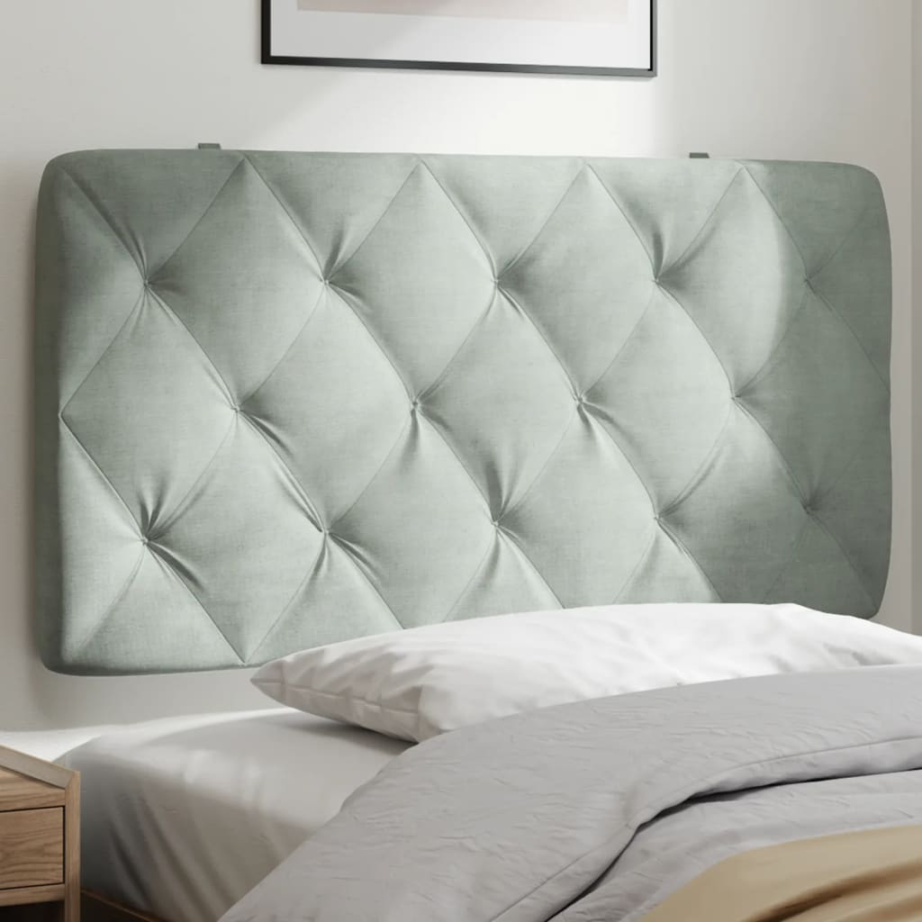 Headboard Cushion Light Grey 100 cm Velvet