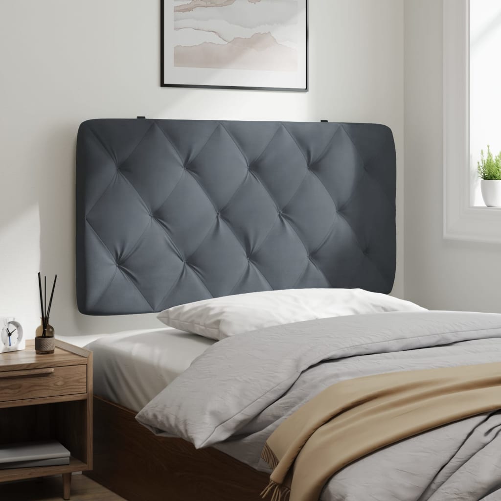 Headboard Cushion Dark Grey 100 cm Velvet