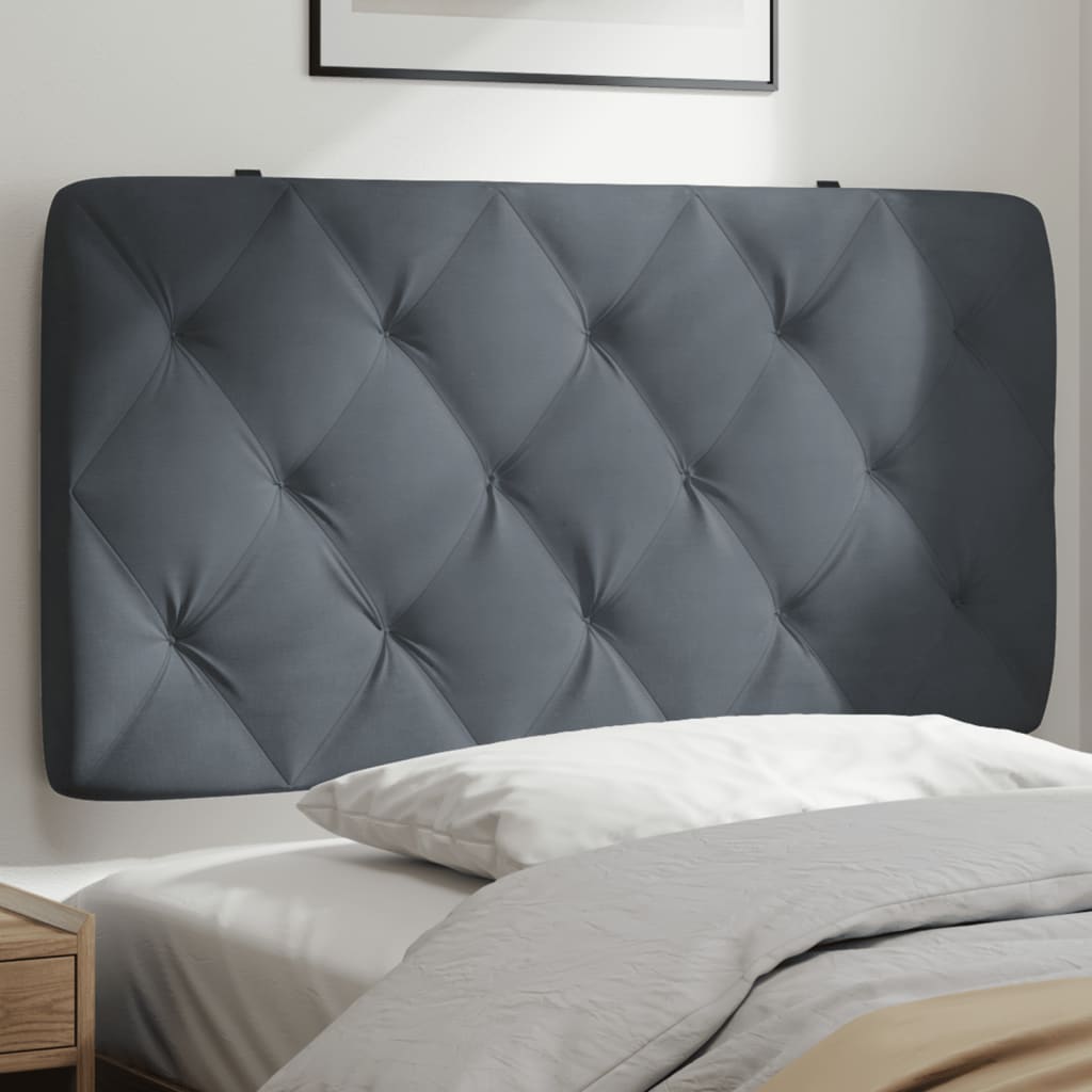 Headboard Cushion Dark Grey 100 cm Velvet