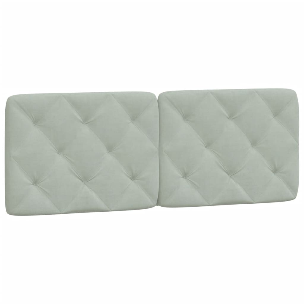 Headboard Cushion Light Grey 120 cm Velvet