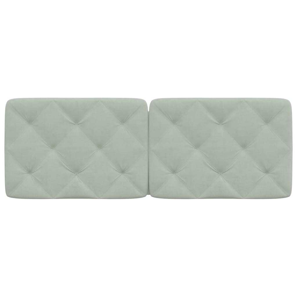 Headboard Cushion Light Grey 120 cm Velvet
