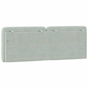 Headboard Cushion Light Grey 120 cm Velvet