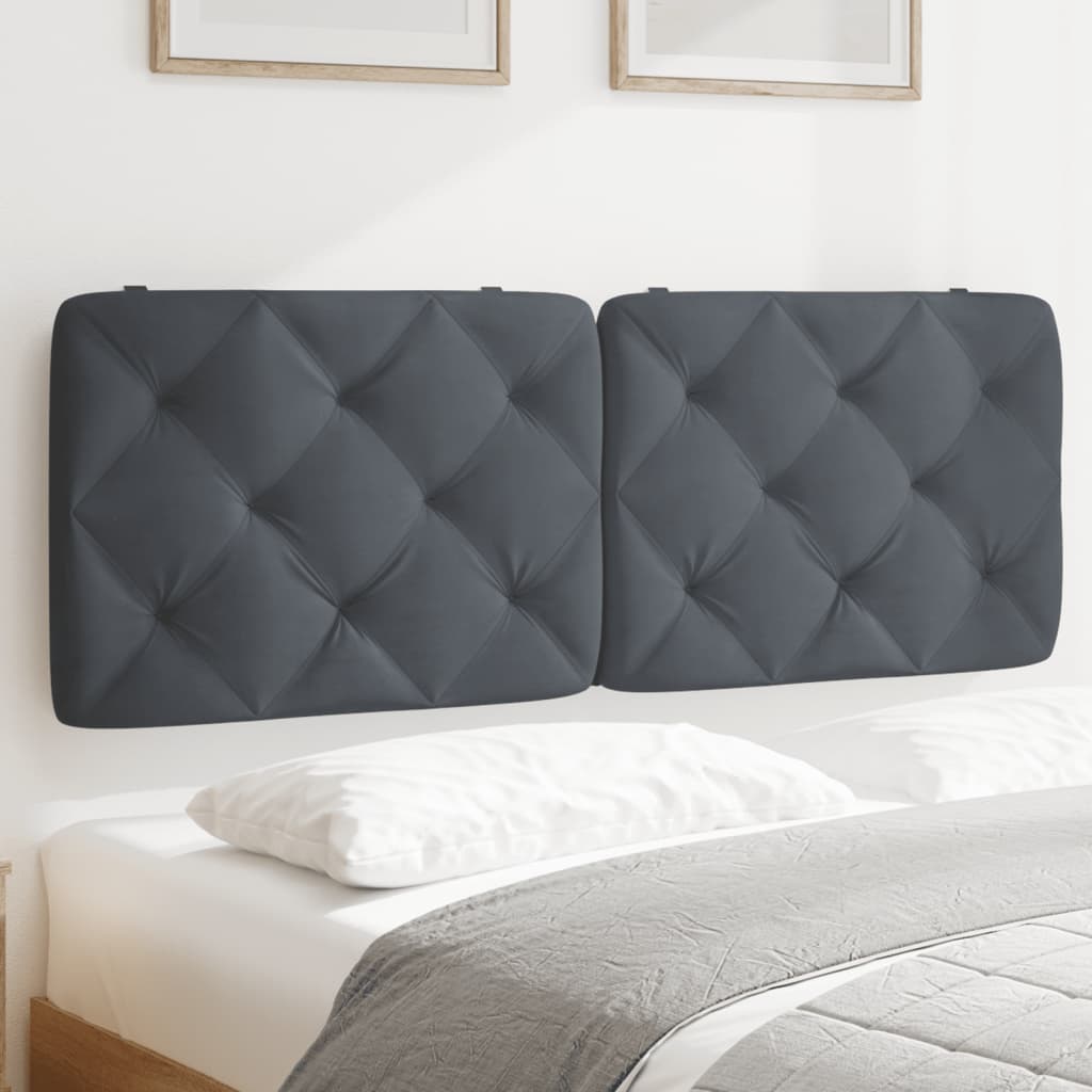 Headboard Cushion Dark Grey 120 cm Velvet