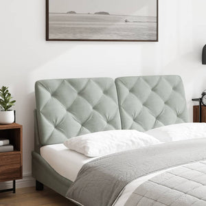 Headboard Cushion Light Grey 140 cm Velvet