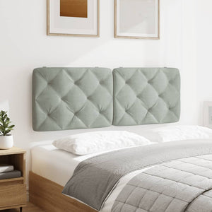 Headboard Cushion Light Grey 140 cm Velvet