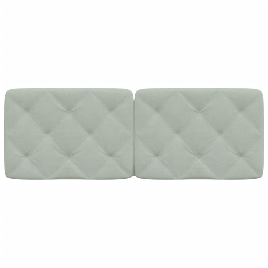 Headboard Cushion Light Grey 140 cm Velvet