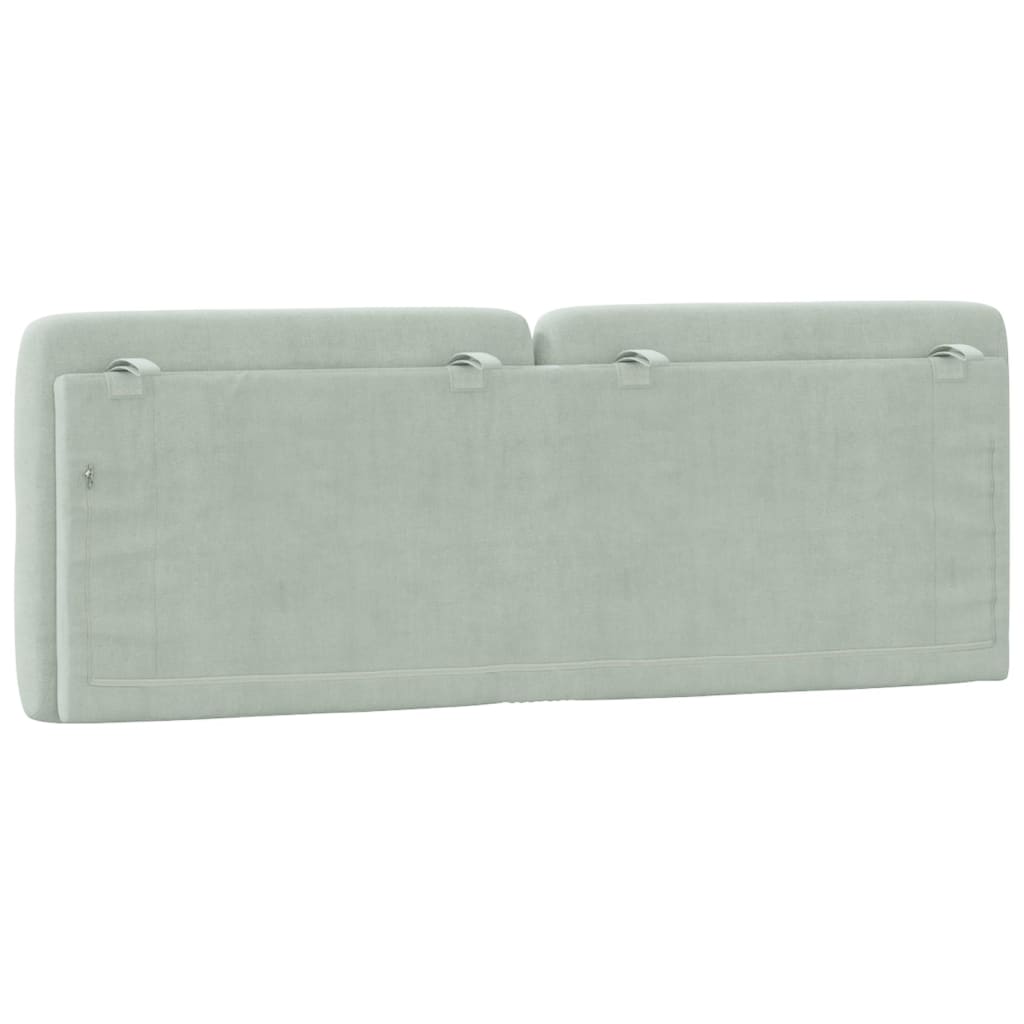 Headboard Cushion Light Grey 140 cm Velvet