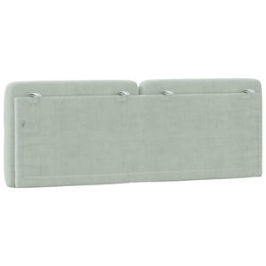 Headboard Cushion Light Grey 140 cm Velvet