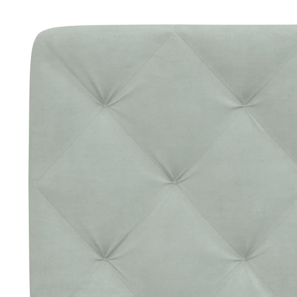 Headboard Cushion Light Grey 140 cm Velvet