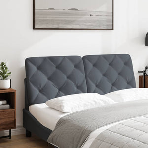 Headboard Cushion Dark Grey 140 cm Velvet