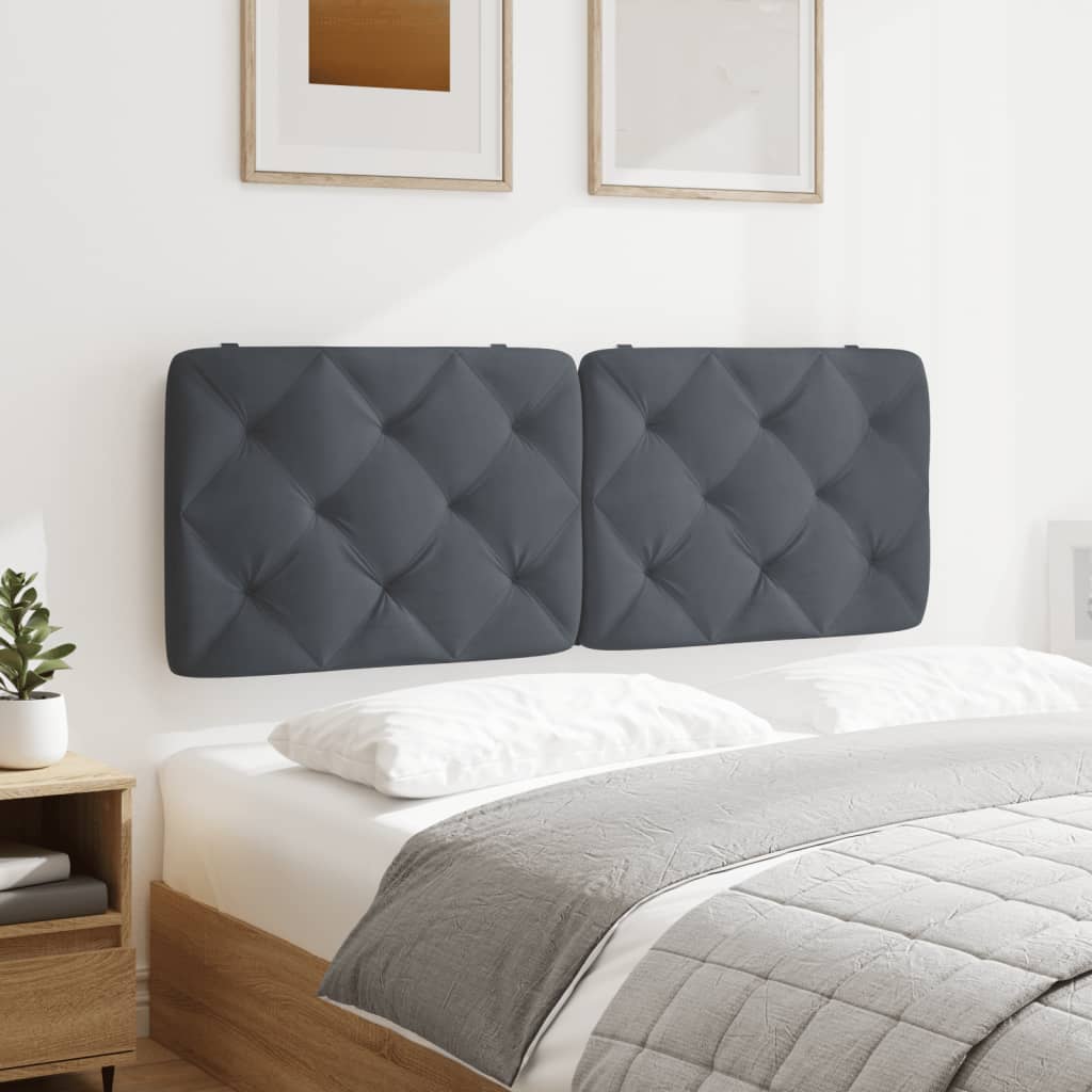Headboard Cushion Dark Grey 140 cm Velvet