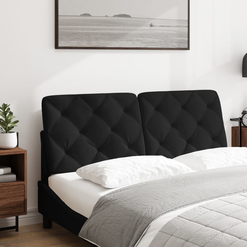 Headboard Cushion Black 140 cm Velvet