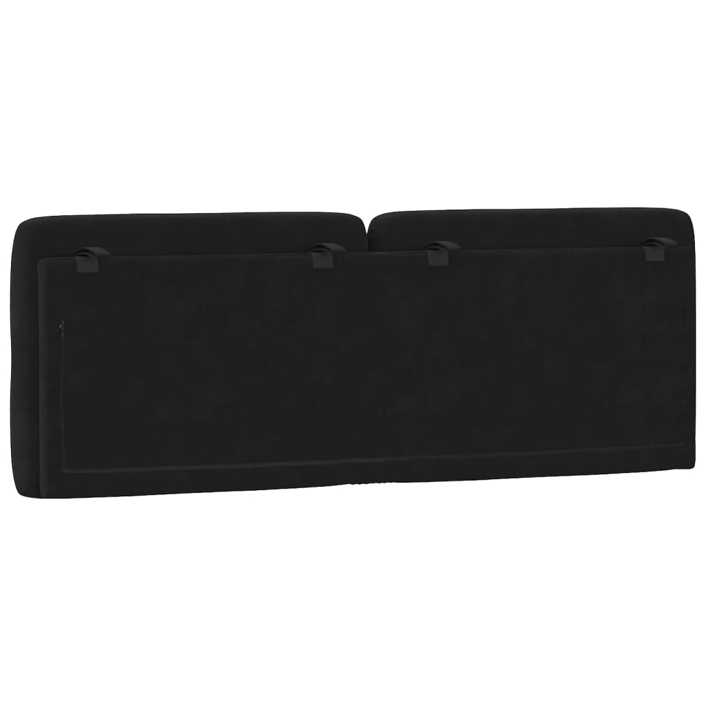 Headboard Cushion Black 140 cm Velvet