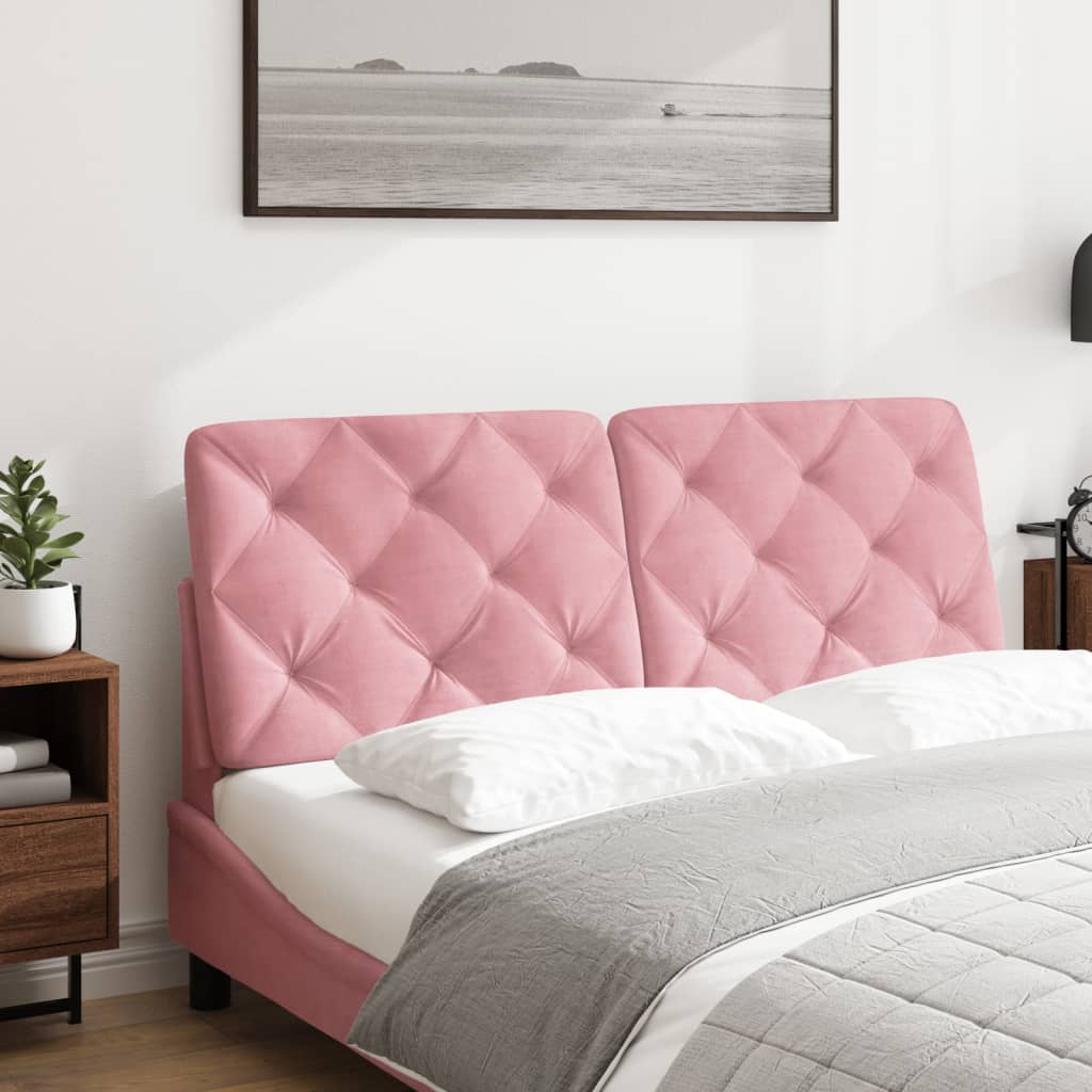 Headboard Cushion Pink 140 cm Velvet