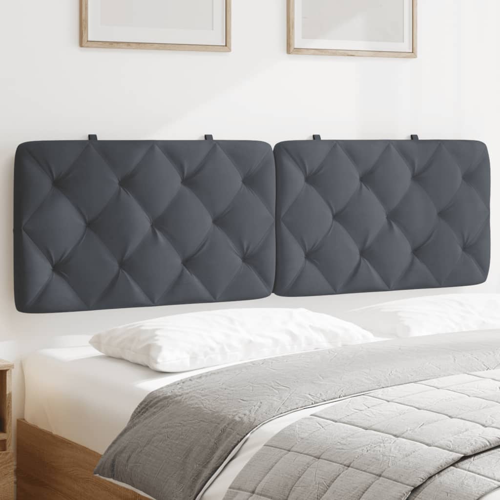 Headboard Cushion Dark Grey 160 cm Velvet