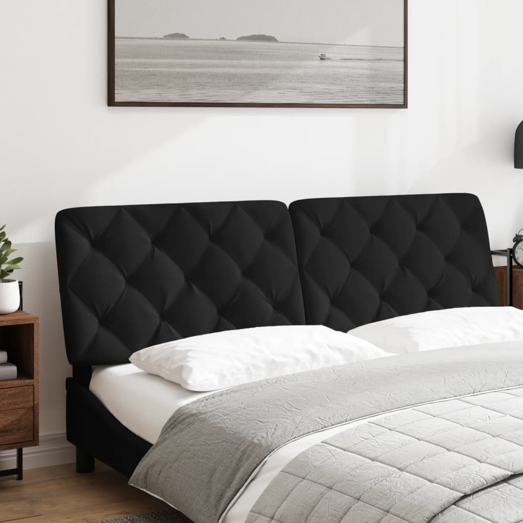 Headboard Cushion Black 160 cm Velvet