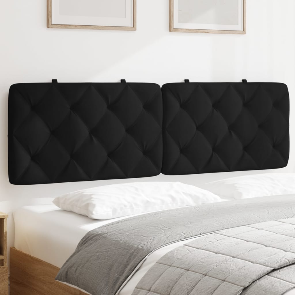 Headboard Cushion Black 160 cm Velvet