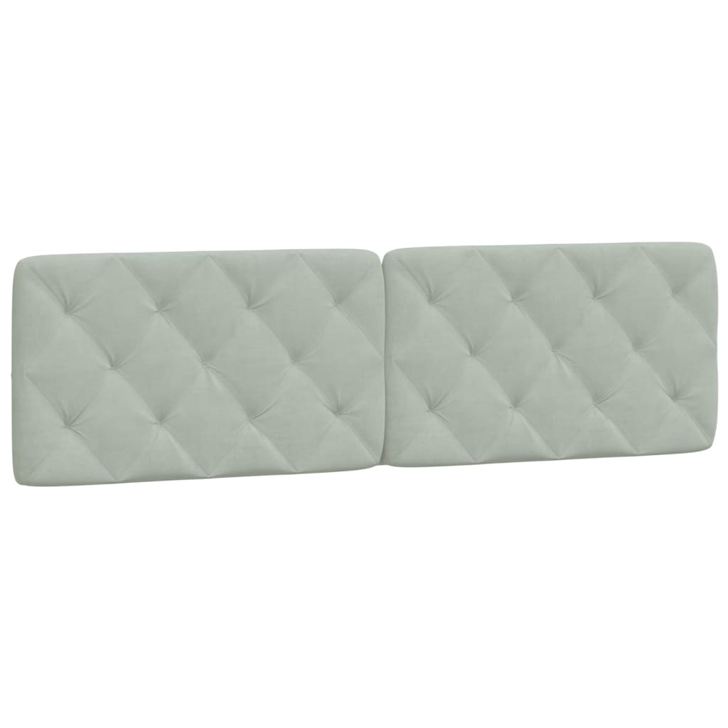 Headboard Cushion Light Grey 180 cm Velvet