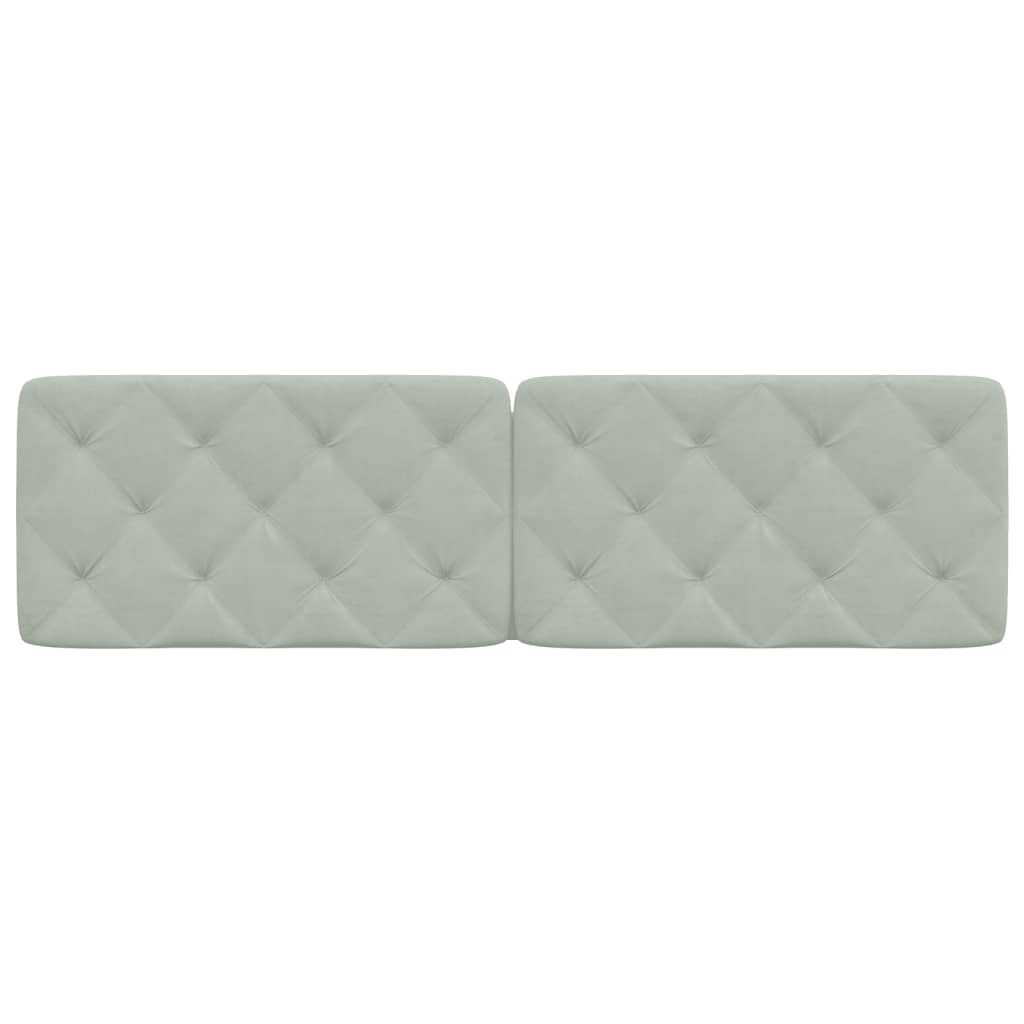 Headboard Cushion Light Grey 180 cm Velvet