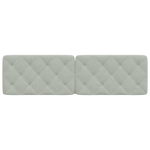 Headboard Cushion Light Grey 180 cm Velvet