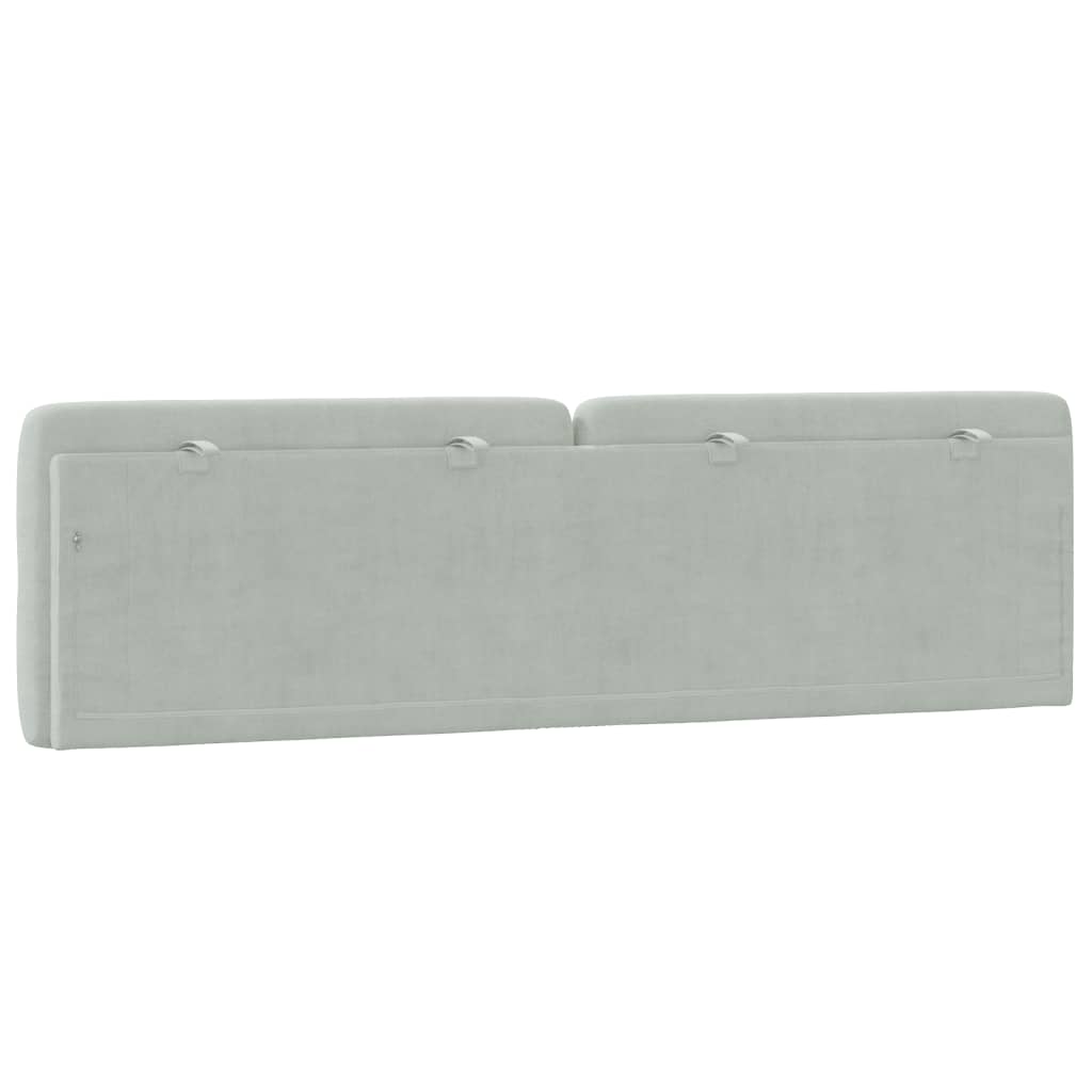 Headboard Cushion Light Grey 180 cm Velvet