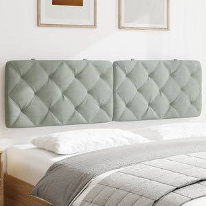 Headboard Cushion Light Grey 180 cm Velvet